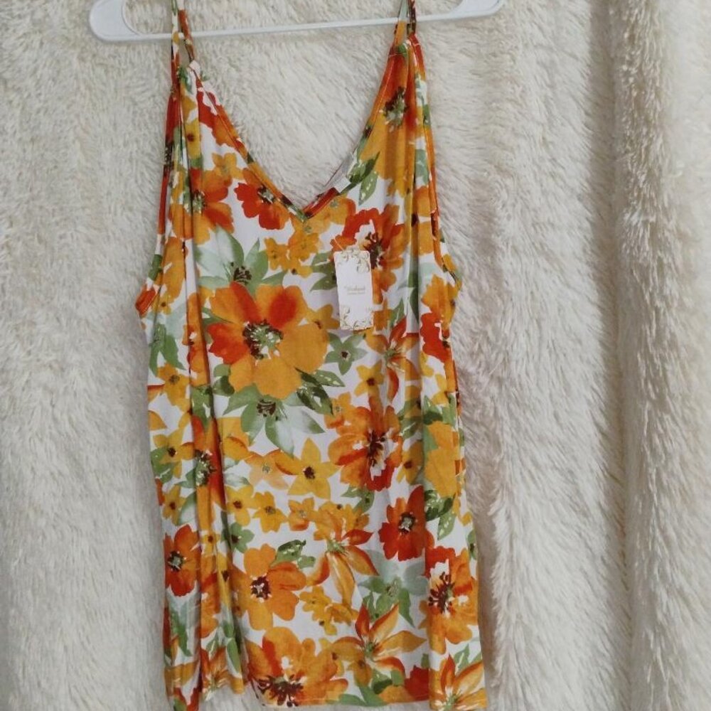 Suzanne Betro Weekend Double Strap V Neck A Line Tank NWT Size 2X